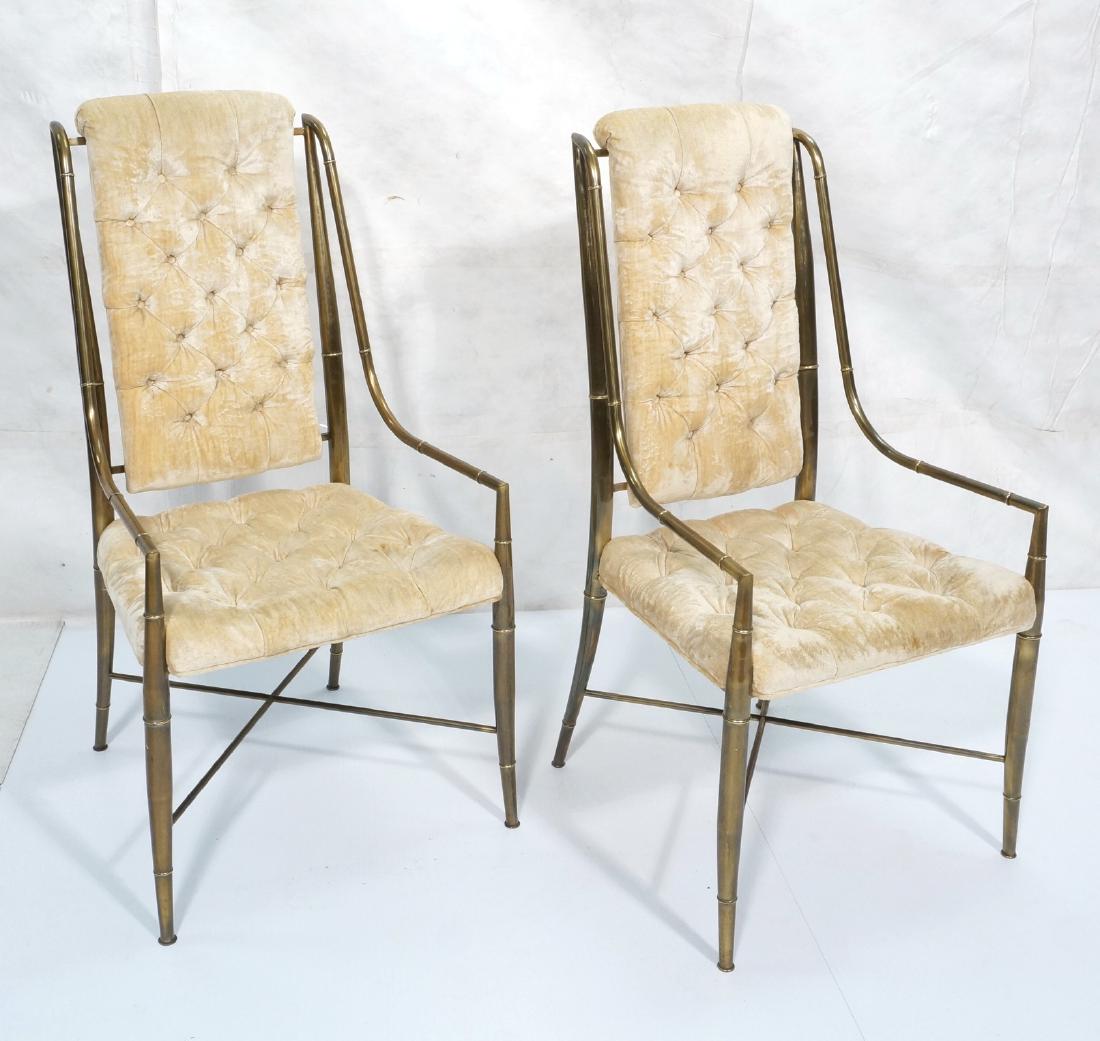 Pr Brass Mastercraft  Dining Chairs. Brass constr (1 of 11)