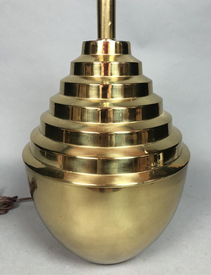Modernist Brass Stepped Form Table Lamp. Bulbous (1 of 6)