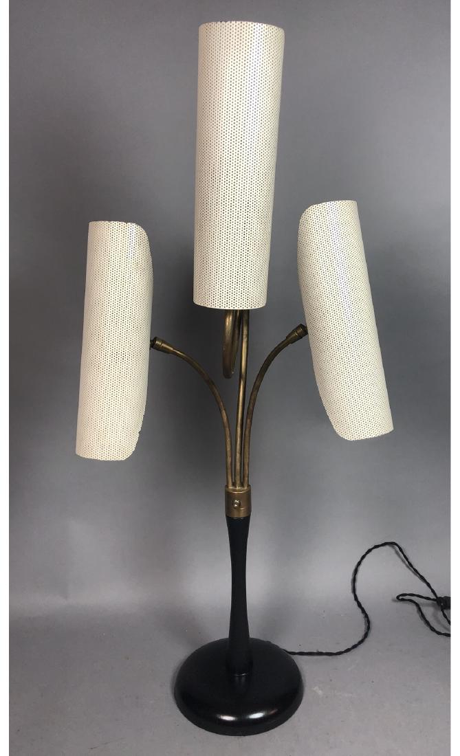 Modernist Brass Ebonized Wood Table Lamp. Sculptu (1 of 10)