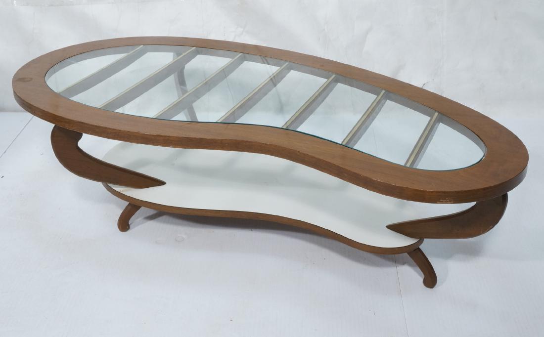 Boomerang Glass Top Modernist Coffee Table. Wood (1 of 11)