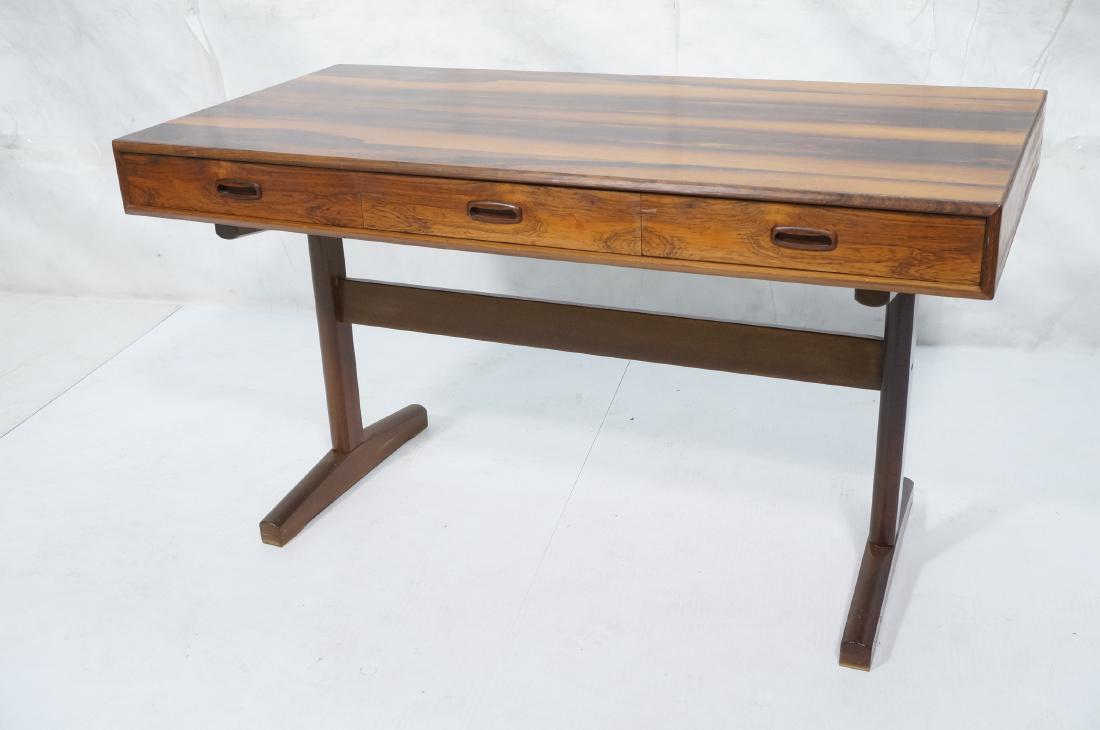Modernist Rosewood Writing Desk. 3 drawer desk on (1 of 9)