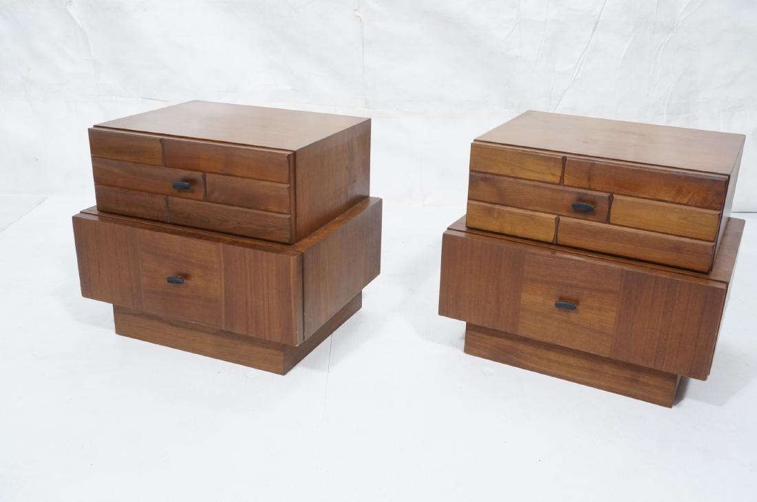 Pr American Modern Walnut Night Stands. Drawer wi (1 of 11)