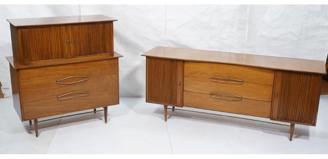 2pc HELEN HOBEY BAKER Walnut Bedroom Dressers. (1 of 13)