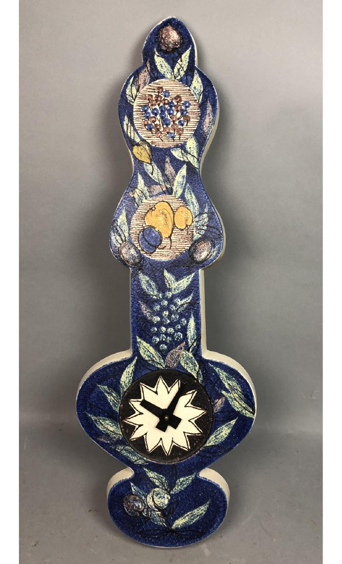 Italian Modernist Sculptural Ceramic Wall Clock. (1 of 14)