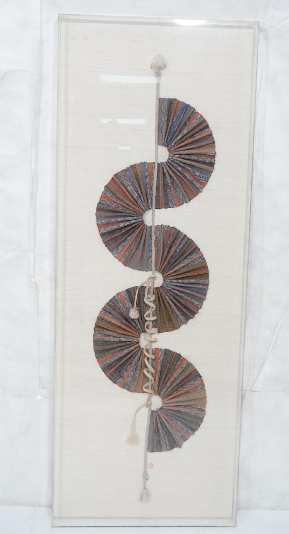 Folded Japanese Fabric Wall Art. Signed. Colorful (1 of 8)
