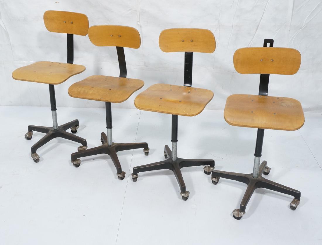 AJUSTRITE Set 4 Industrial Drafting Stools. Lamin (1 of 12)