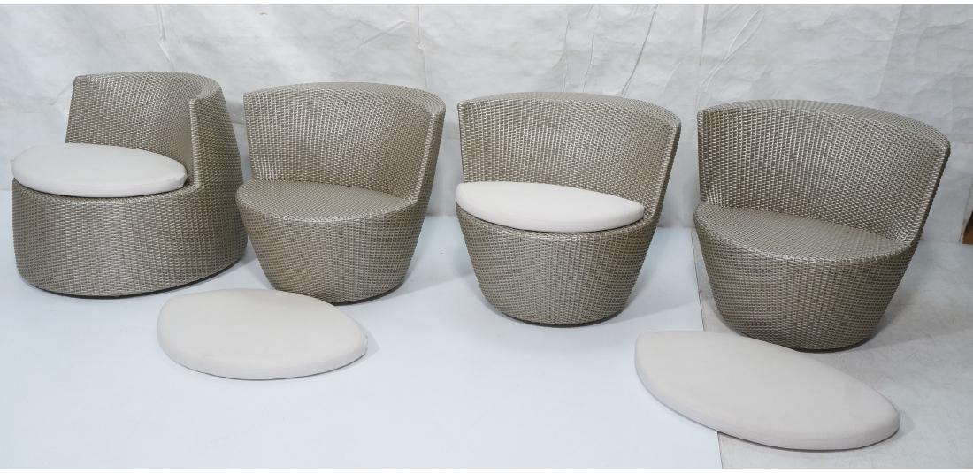 Set 4 DEDON Woven Plastic Modernist Patio Chairs. (1 of 12)