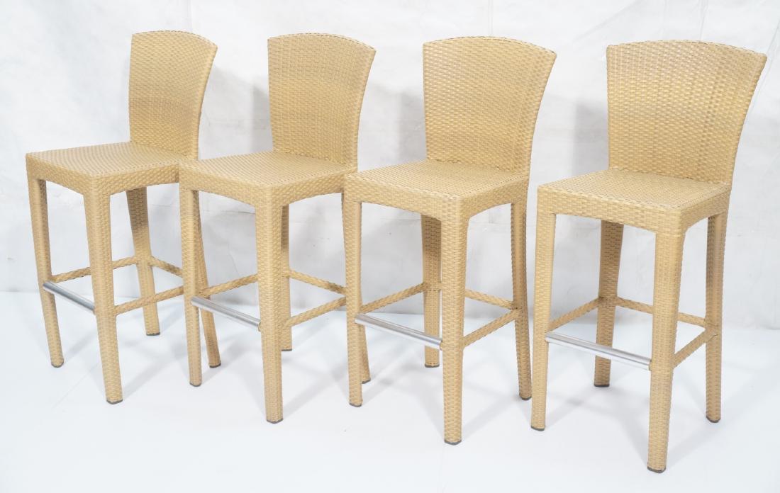 Set 4 DEDON Tan Woven Patio Modernist Bar Stools. (1 of 12)