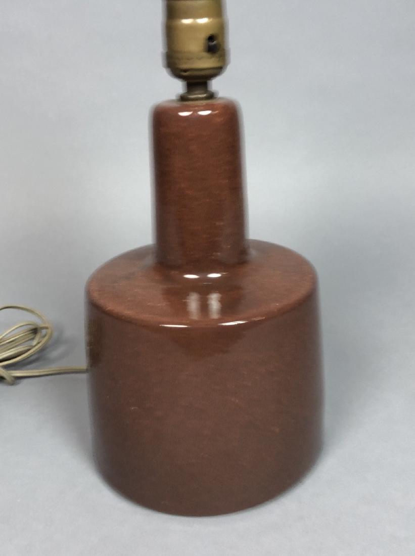MARSHALL STUDIOS by MARTZ Ceramic Table Lamp. Mod: MARSHALL STUDIOS by MARTZ Ceramic Table Lamp. Modernist form in unusual high gloss glaze. Signed and has paper label.-- Dimensions: H: 11.5 inches: W: 6.25 inches: D: 6.25 inches ---