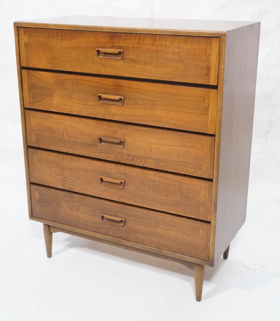 LANE Modernist Walnut Dresser Tall Chest. 5 draws (1 of 13)