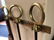 Set Modernist Brass Iron Hanging Fireplace Tools. - 5