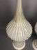 Pr Lg Murano Italian Art Glass White Table Lamps. - 6