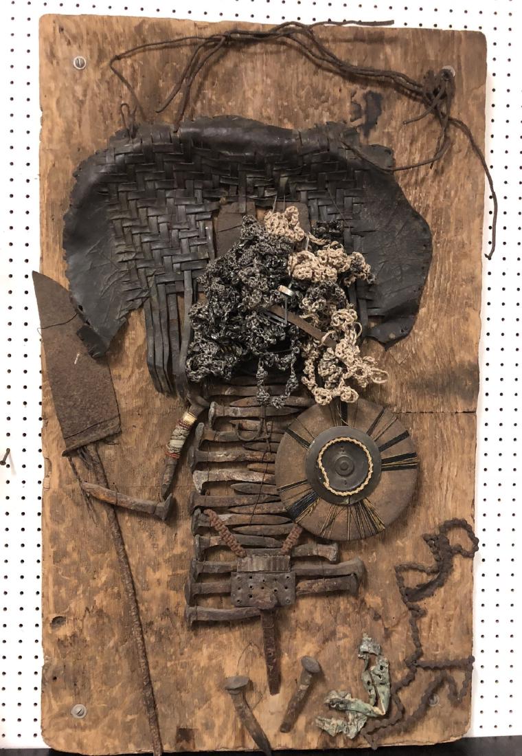 Found Object Brutalist Wall Sculpture. Mixed medi (1 of 8)