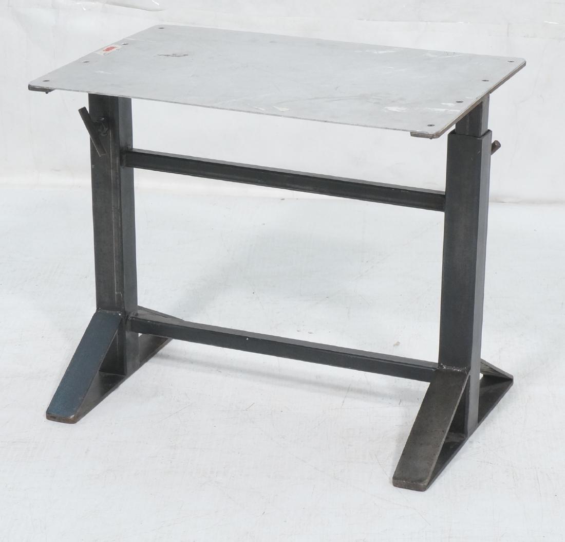 Industrial Welded Steel Side End Table. Adjustabl (1 of 10)