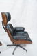 CHARLES EAMES Style Lounge Chair & Ottoman. Black - 5