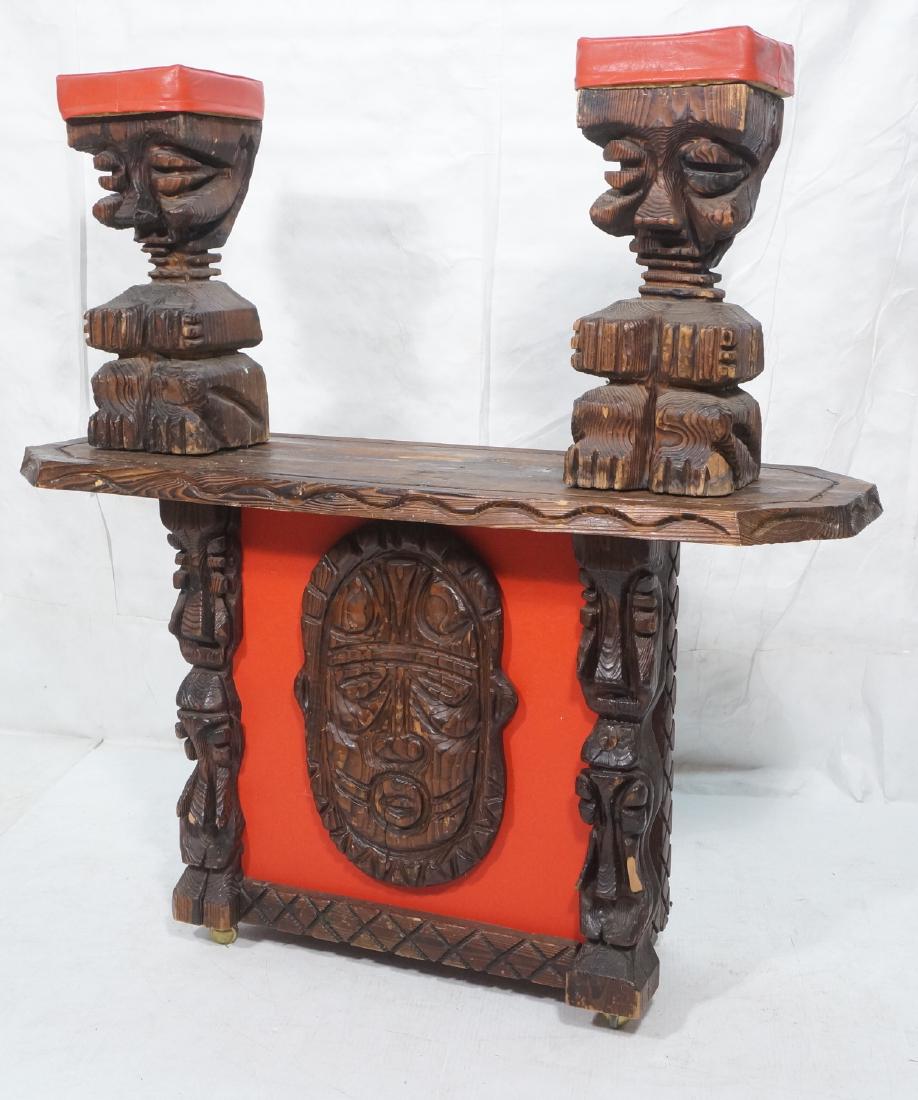 WITCO Carved Wood Sculptural Tiki Bar. Pr figural (1 of 17)