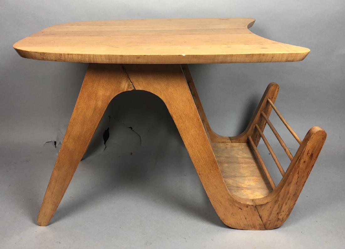 Mid Century Modern Maple Side Table. Shaped top o (1 of 7)