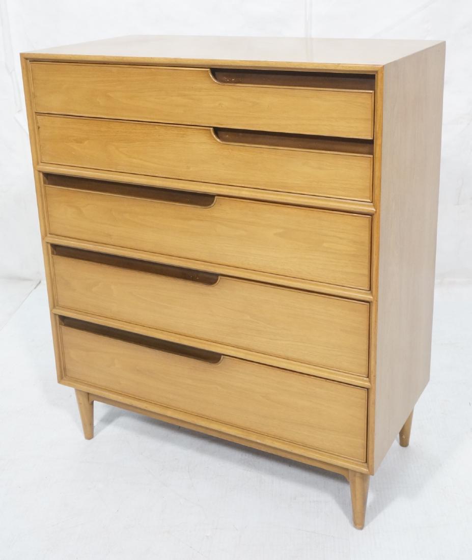 Mid Century Modern Light Wood Tall Dresser Chest. (1 of 12)
