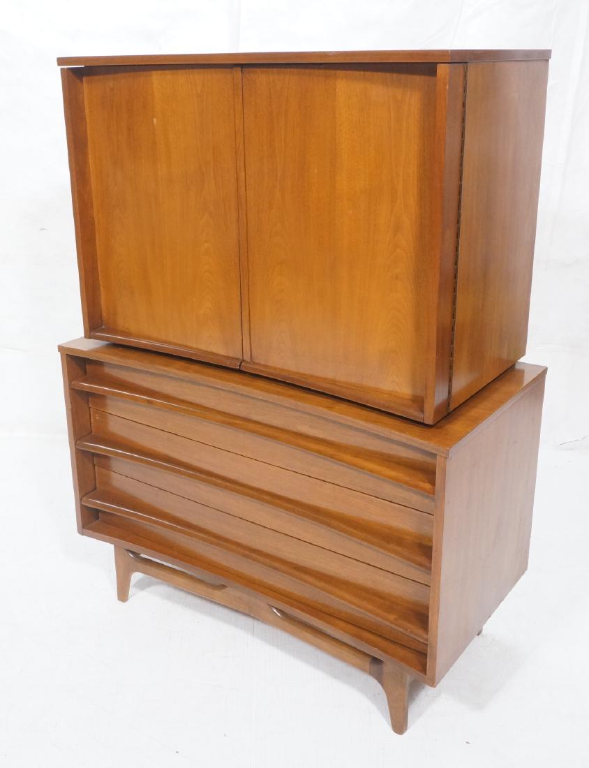 American Modern Walnut Chest on Chest Dresser. Co (1 of 14)