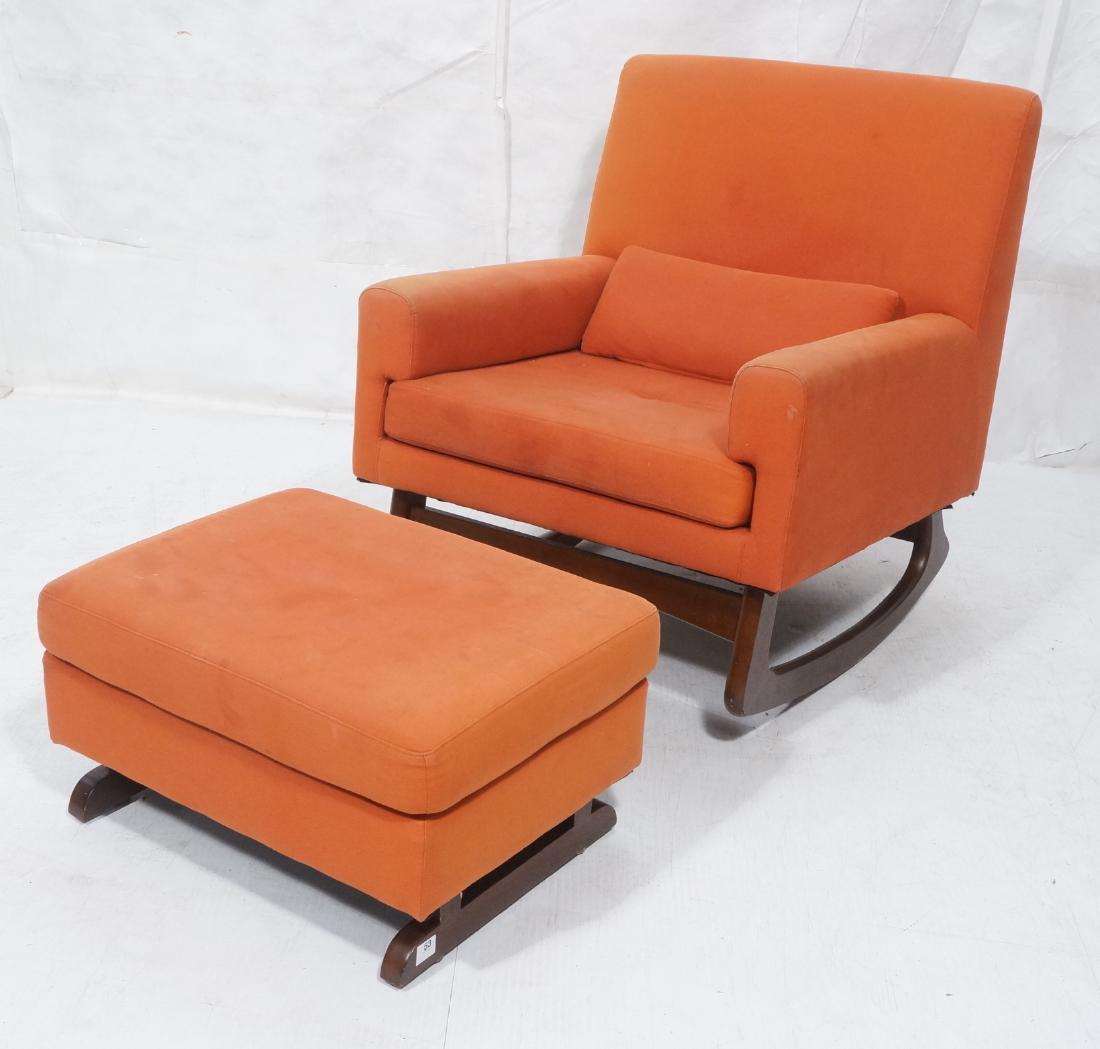 2Pc Oversized Pearsall Style Rocker & Ottoman. Lo (1 of 13)