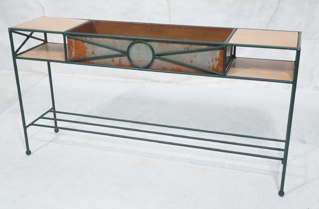 Contemporary Green Metal Planter Patio Garden Tab (1 of 9)