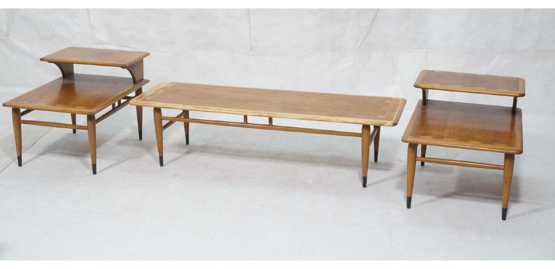 3pc LANE Walnut Tables American Modern. Pr step t (1 of 15)