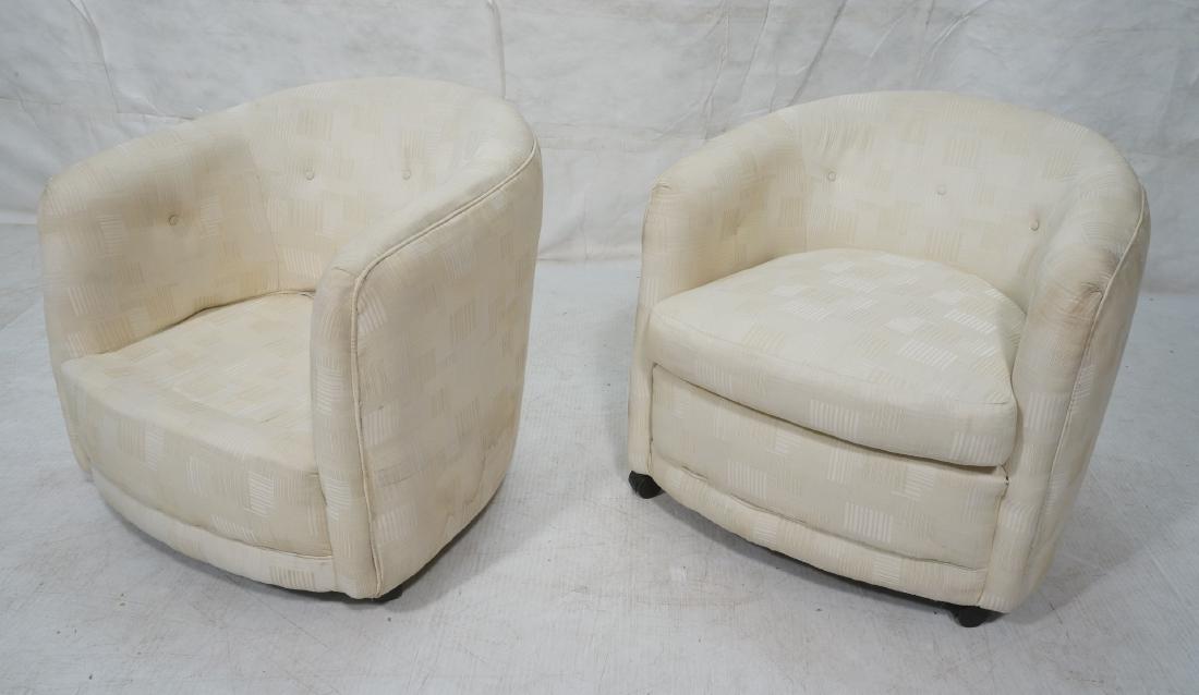 Pr MILO BAUGHMAN Barrel Back Lounge Chairs. Compl (1 of 12)