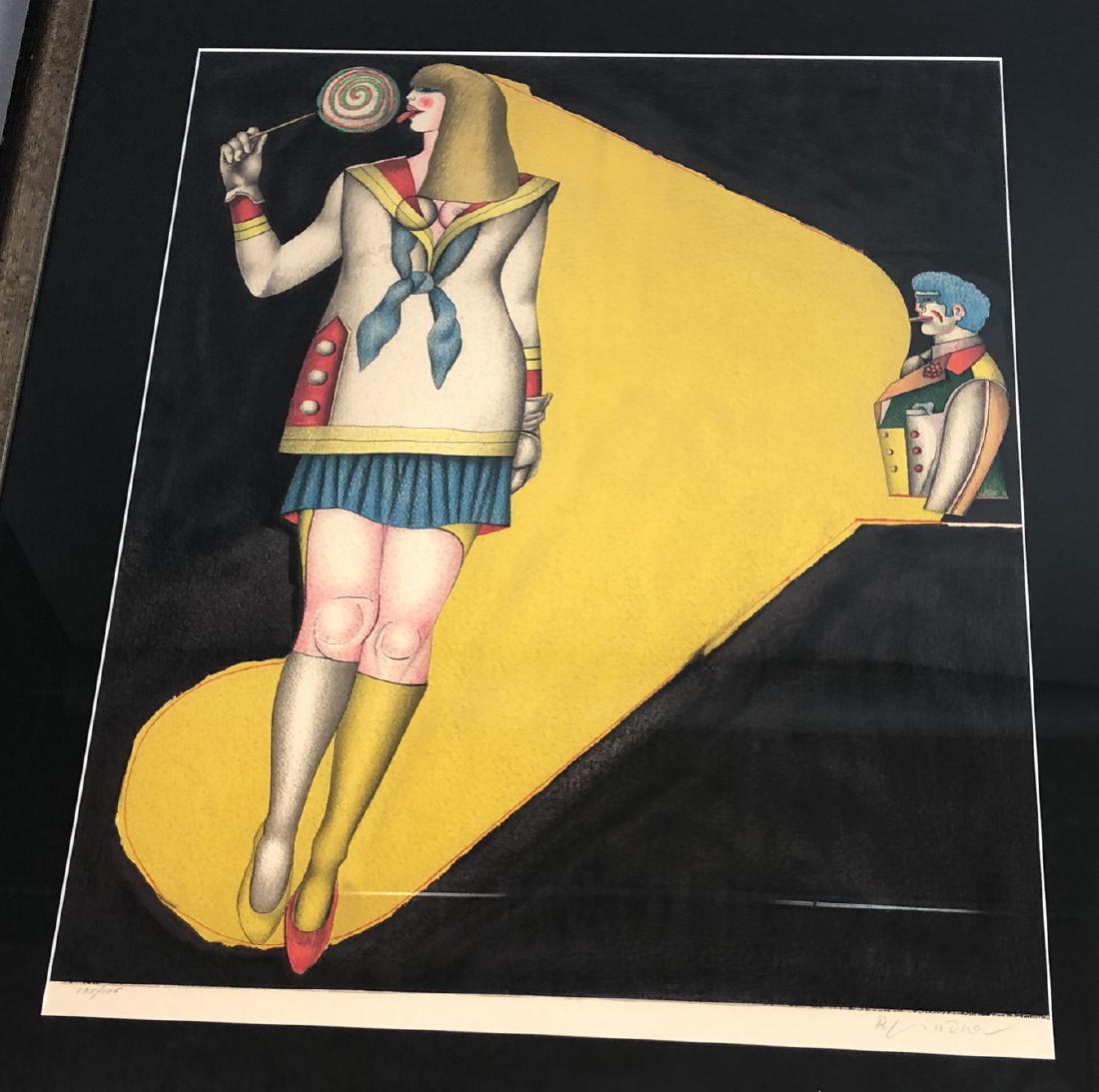 RICHARD LINDNER Colorful Graphic Lithograph Print (1 of 8)