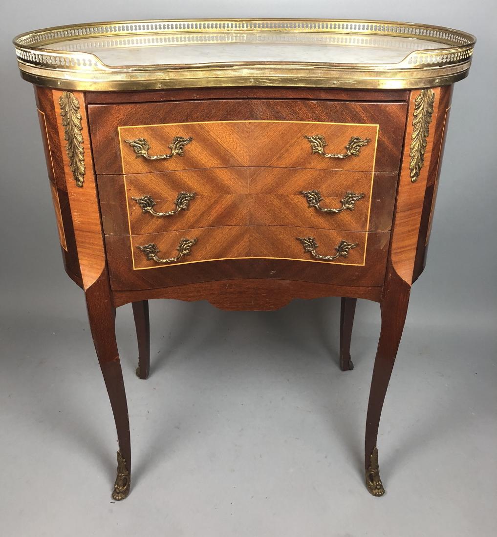 Marble Top French Style Side Table. White marble (1 of 9)
