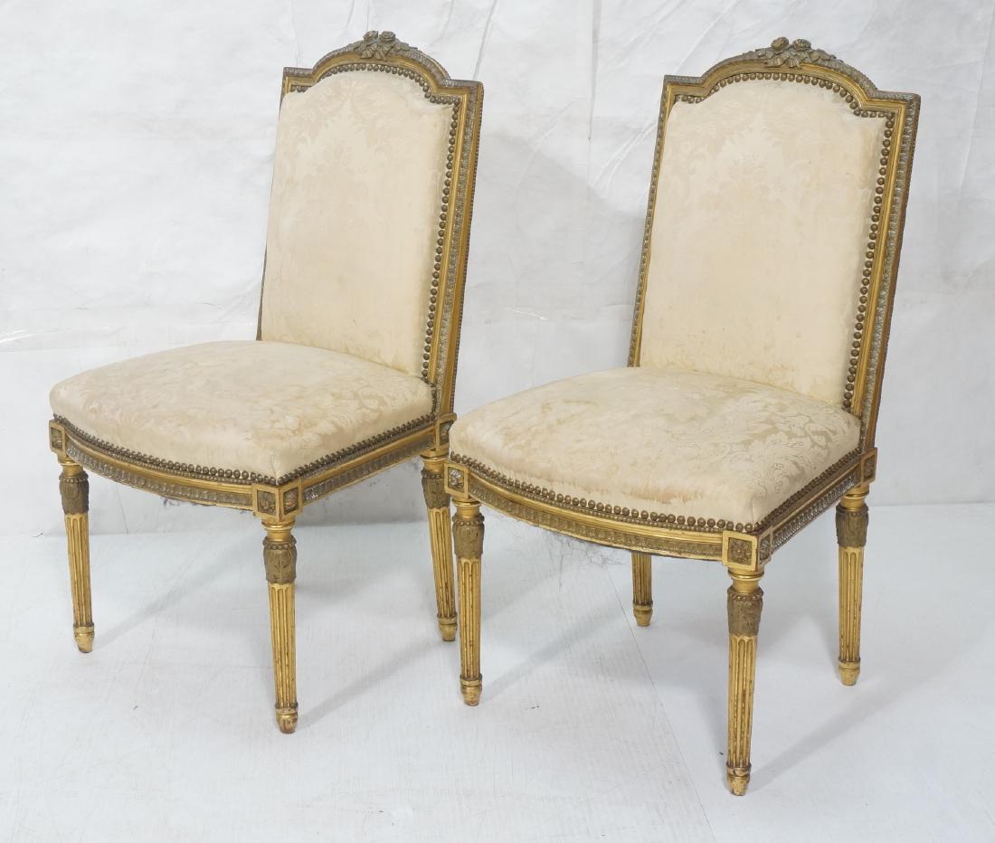 Pr French Style Gilt Wood Side Chairs. Delicately (1 of 11)