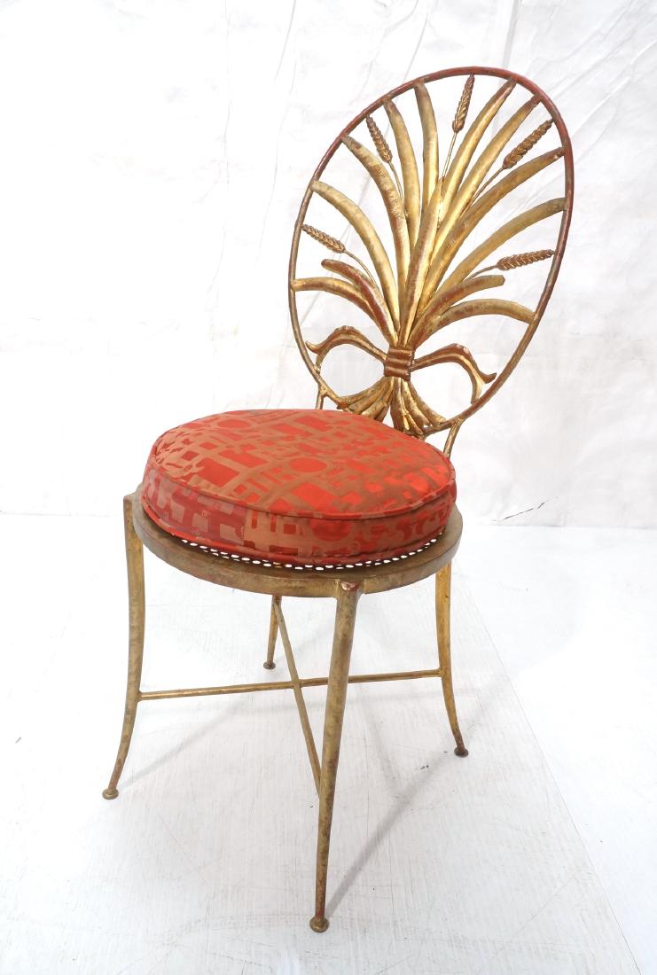 Italian Style Modernist Gilt Metal Side Chair. Wh (1 of 9)