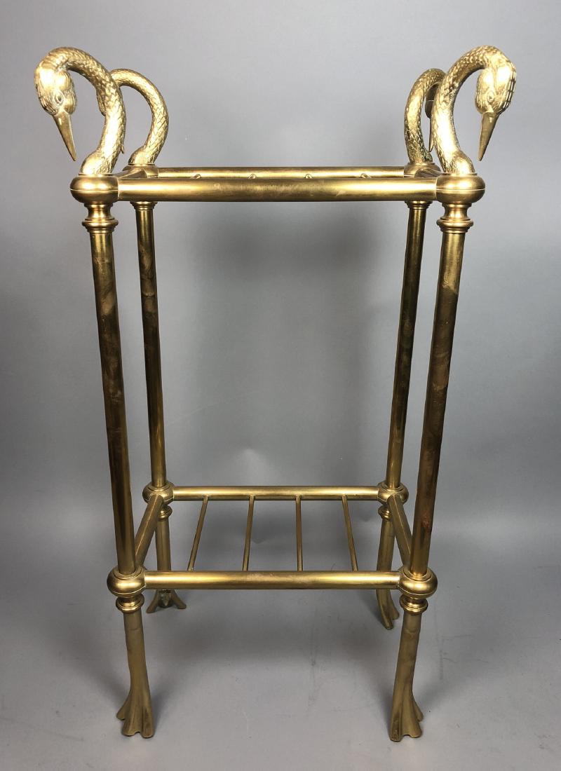 Vintage Brass Swan Head Umbrella Stand. Decorativ (1 of 6)