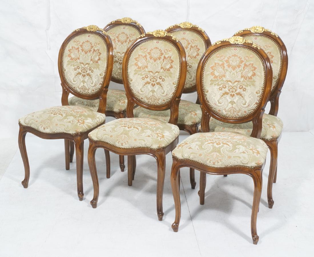 6 Balloon Back Dining Chairs. Carved gilt shell c (1 of 12)