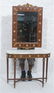 2pc Hall Console Table & Wall Mirror. Marble top