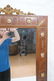 2pc Hall Console Table & Wall Mirror. Marble top - 4