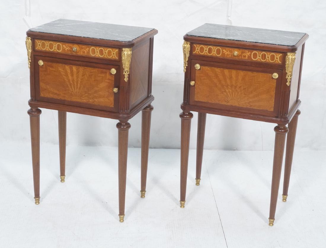 Pr Antique Marble Top French Style Stands Humidor (1 of 14)
