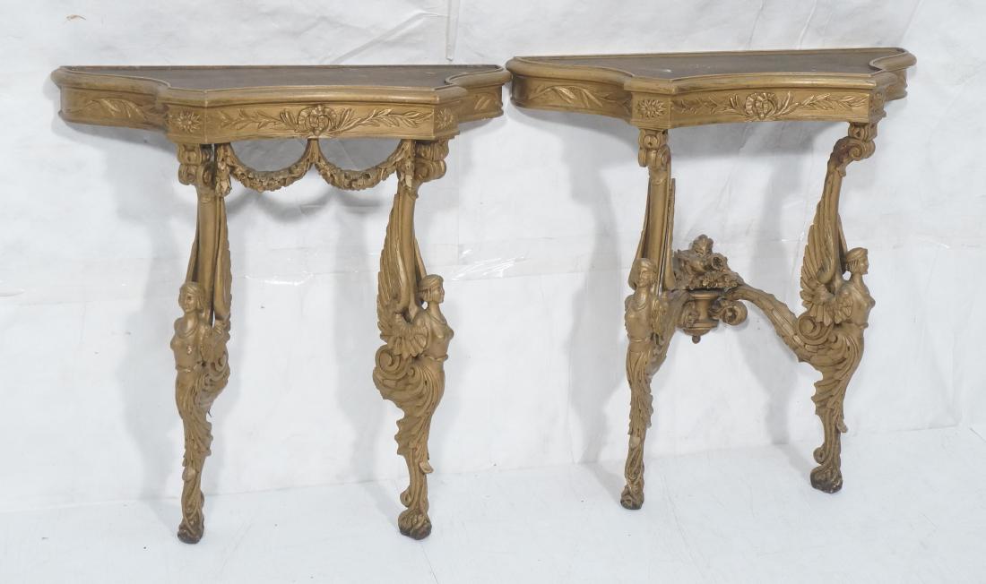 Pr Antique Winged Figural Hall Console Tables. Sh (1 of 17)