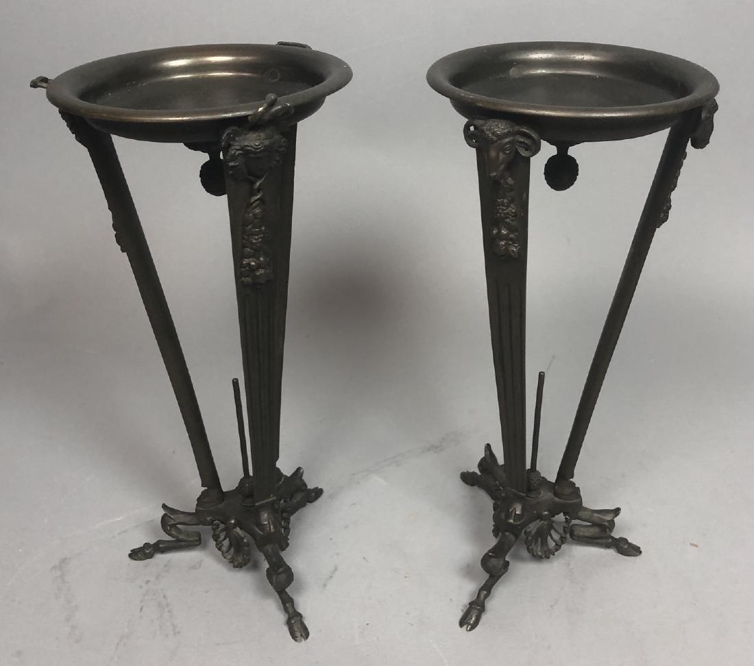 Pr Bronze Table Stands. Candle stands. 3 support (1 of 8)