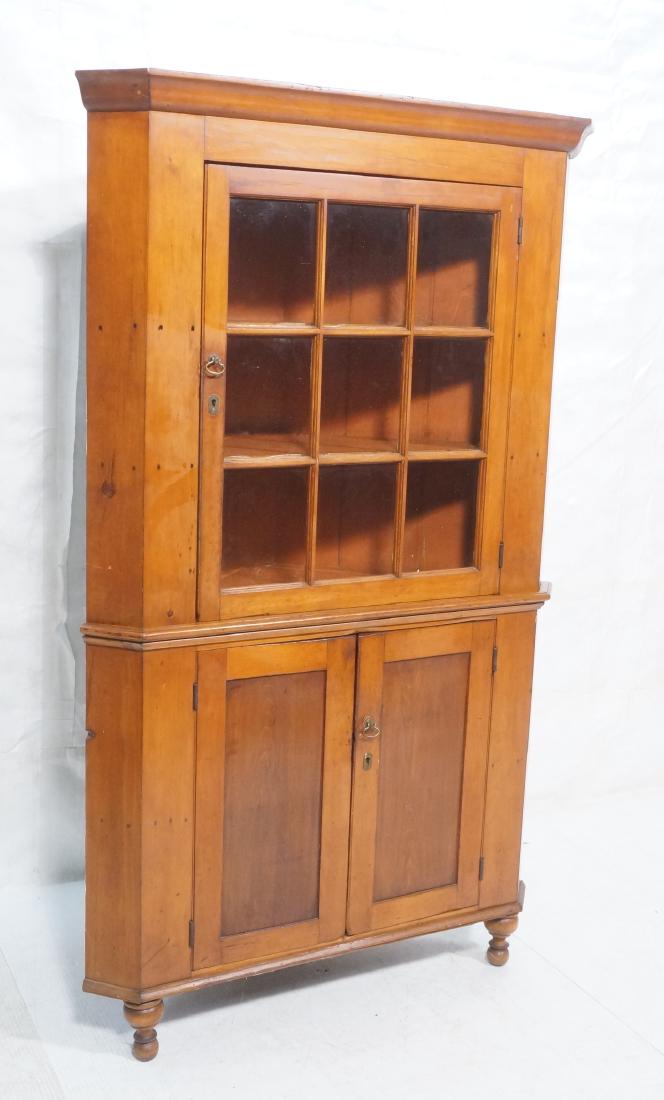 Large 2 Part Antique Corner Cupboard China Cabine (1 of 11)