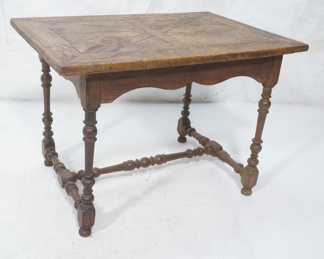 Antique Country Farm Table. Carved spindle legs a (1 of 11)