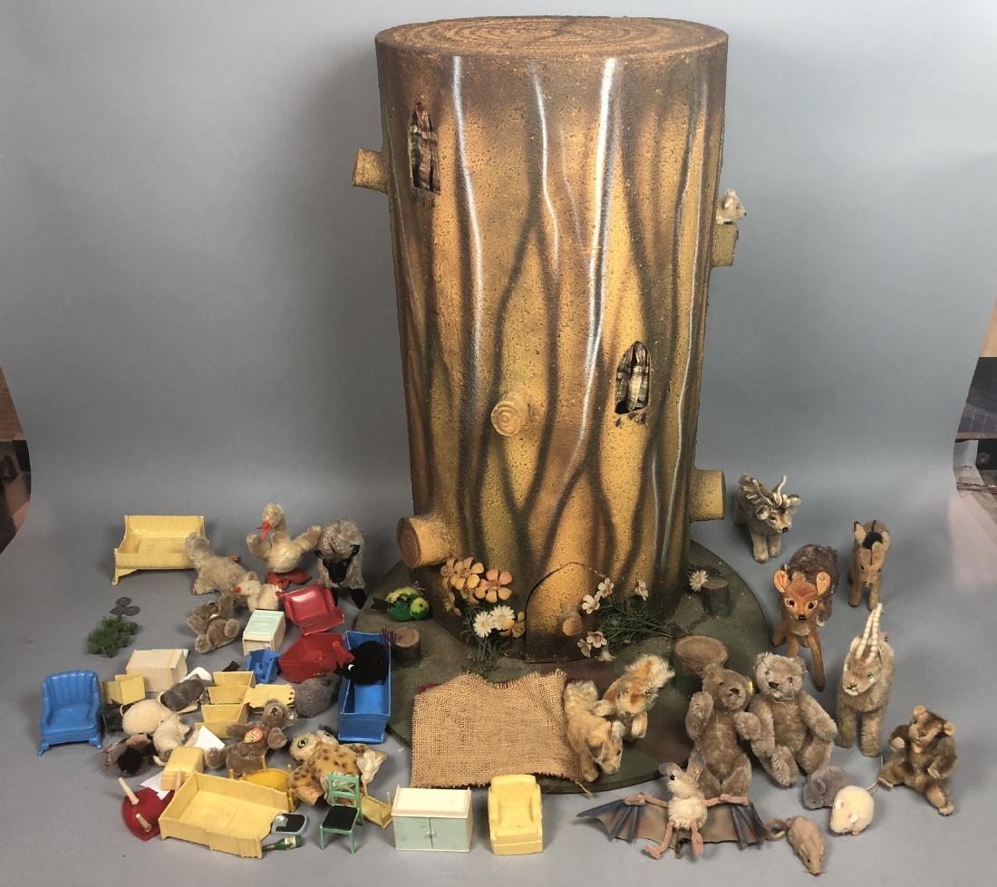 Lot of STEIFF Animals & Rare Tree Trunk Treehouse (1 of 20)