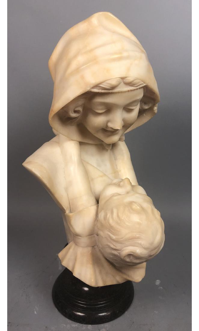 Carved Alabaster Figural Bust Sculpture. Mother a (1 of 7)