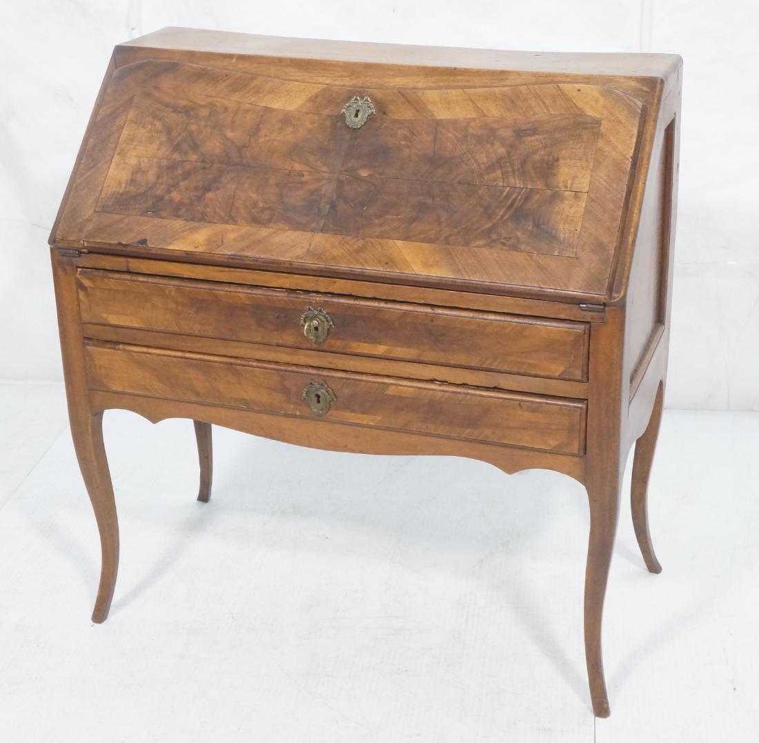 Antique French Drop Front Writing Desk. Shaped dr (1 of 14)
