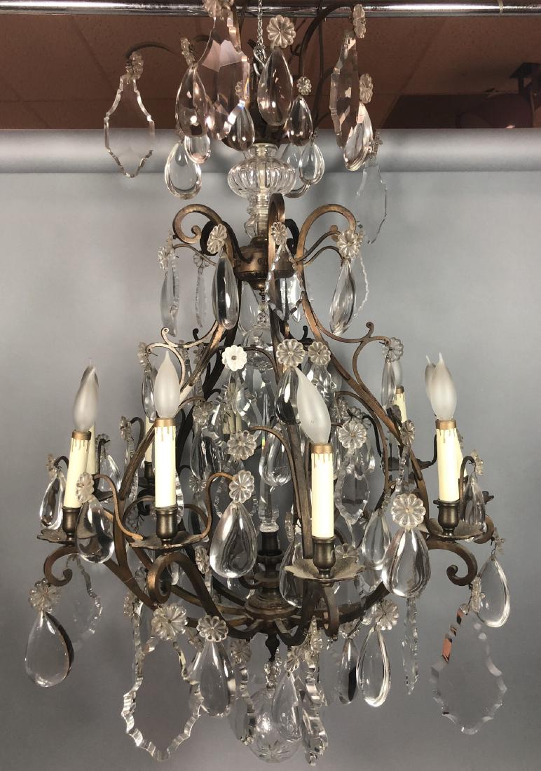 Lg Bronze Chandelier Crystal Prisms. Teardrops an (1 of 16)