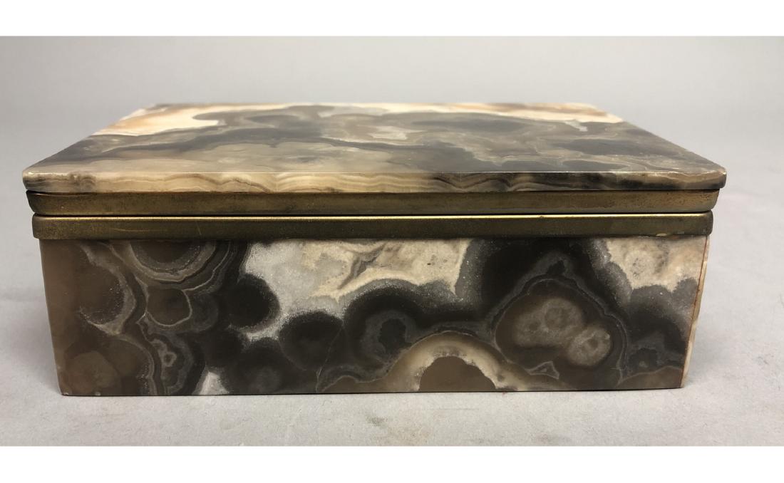 Natural Agate Stone Slab Metal Mounted Box. Highl (1 of 9)