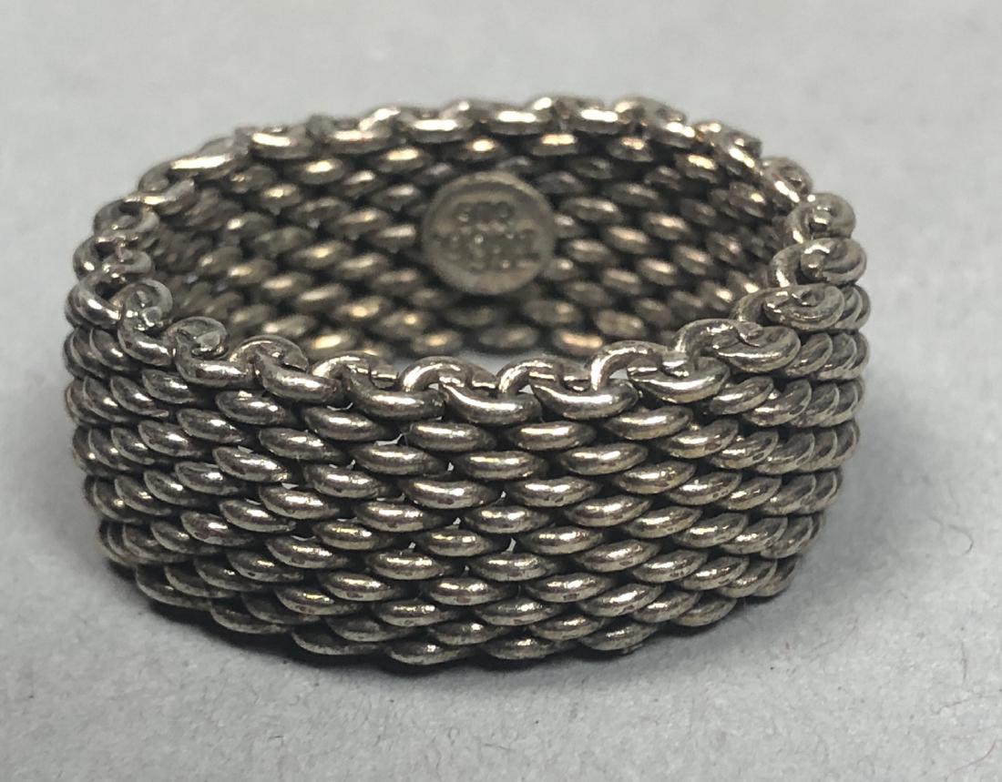 TIFFANY & CO Sterling Silver "Somerset" Woven Rin (1 of 3)