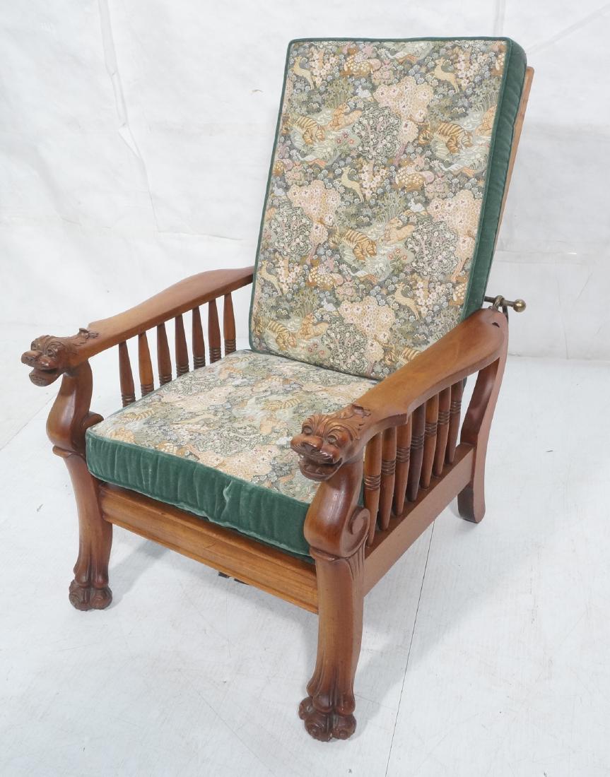 Morris chair with lion head arms deals