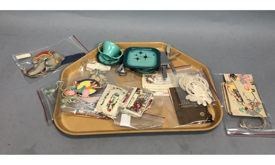 Tray Lot Vintage Ephemera. Score Cards, Place car (1 of 5)