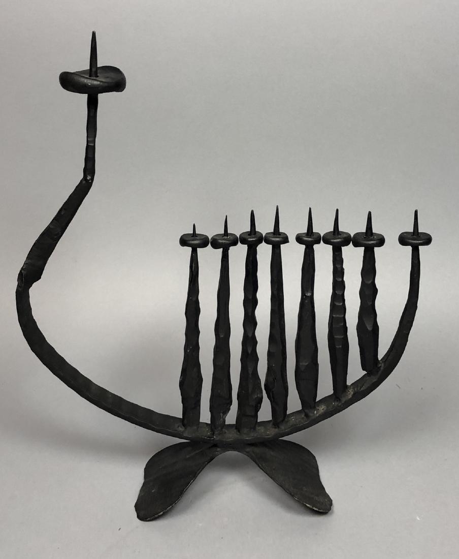 DAVID PALUMBO Brutalist Iron Menorah. Mid Century (1 of 7)