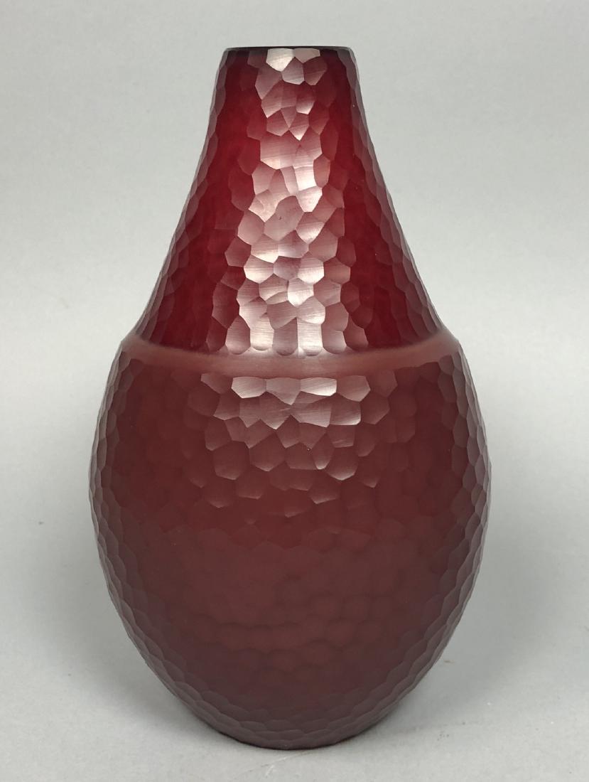 VENINI Murano Italian Battuto Art Glass Vase. Fa